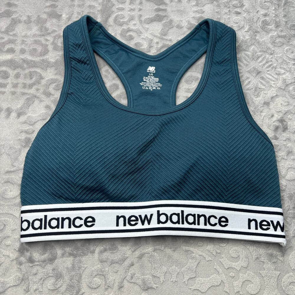 New Balance Deep Teal Sports Bra Large